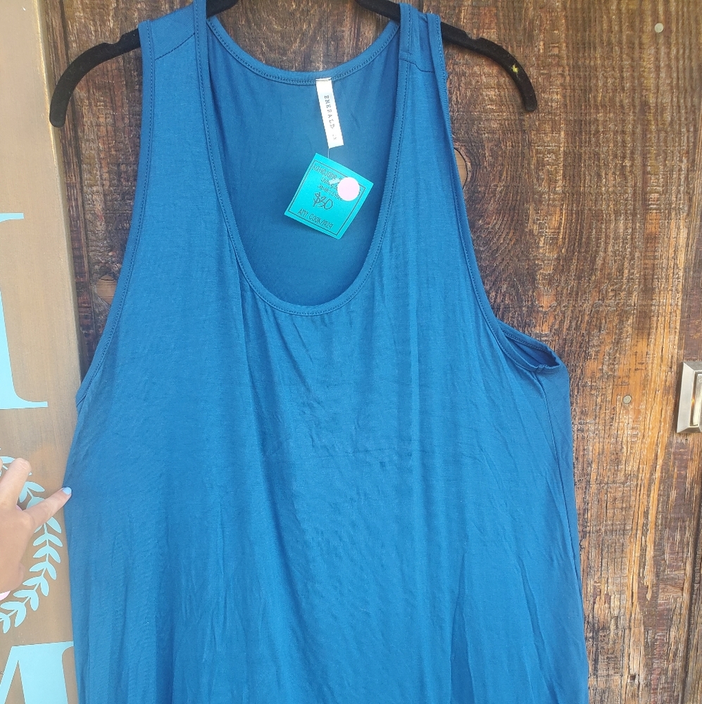 Teal Lace Tunic Top